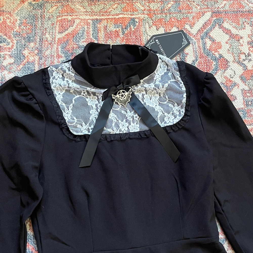 NWT The Grave Girls “Escape the Attic” mini dress, long sleeve by Dolls Kill - Picture 6 of 15